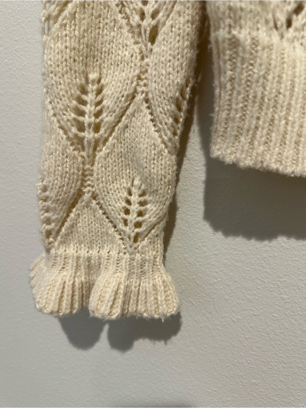 ASTR Anthropologie Cream Openwork Knit Button-Front Cardigan - Picture 6 of 10